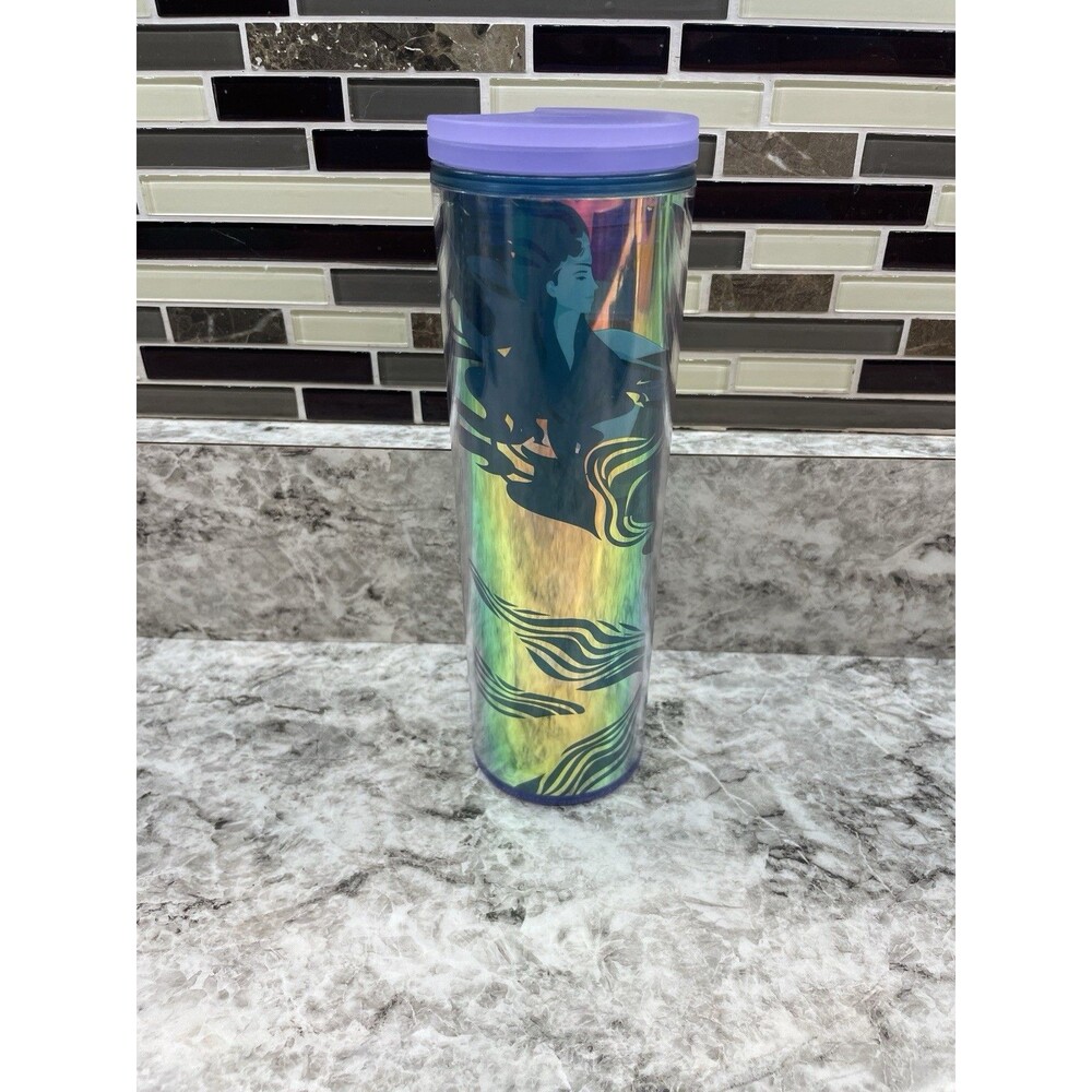 Starbucks 2023 Mermaid Siren Iridescent Double Tail Purple Tumbler 16oz